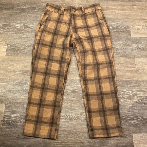 Kut & Sew Tan Plaid Pants Size 30 - Picture 1 of 3